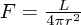 $ F = \frac{L}{4\pi r^2} $