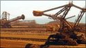 Iron ore stackers in Australia's Pilbara region