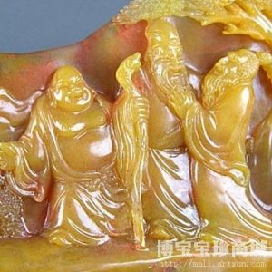 寿山石黄杜陵〖虎溪三笑〗