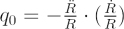 $ q_0= -\frac{\ddot{R}}{R}\cdot(\frac{\dot{R}}{R}) $